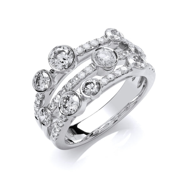 18ct White Gold 1.60ct Diamond Dress Ring