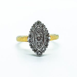 18ct Yellow gold diamond cluster ring 0.58ct.
