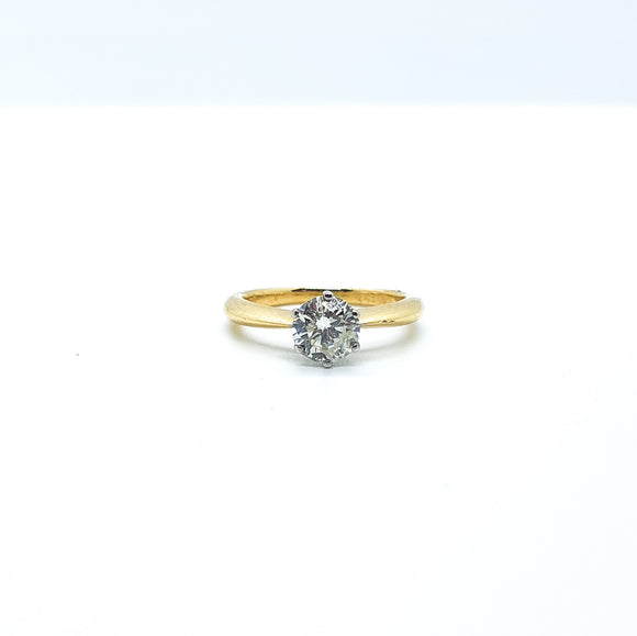 18Ct Yellow gold diamond solitaire ring 0.75ct